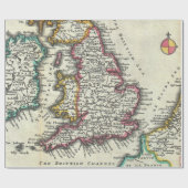 ヴィンテージ地図（1747年） ラッピングペーパー (フラット)