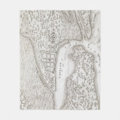 ヴィンテージ地図（1763年） フリースブランケット (正面)