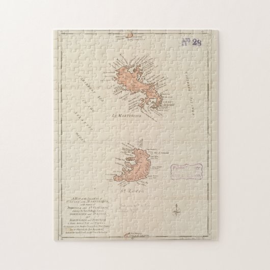 ヴィンテージ地図(1781年) ジグソーパズル (縦)