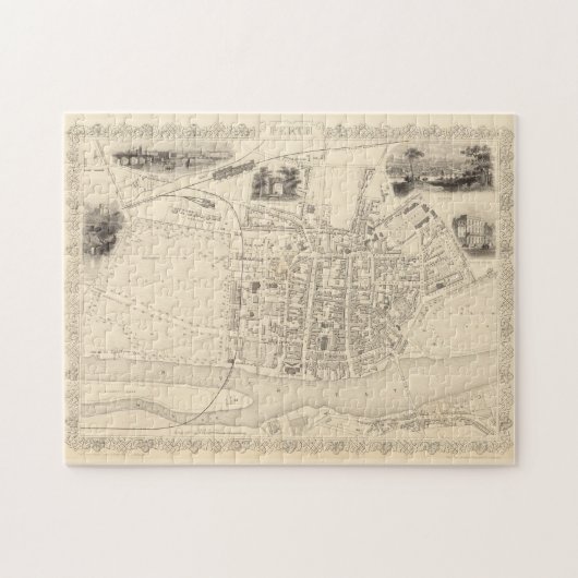 ヴィンテージ地図(1851年) ジグソーパズル (横)