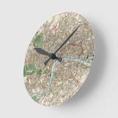 ヴィンテージ地図（1853年） ラウンド壁時計 (傾斜)