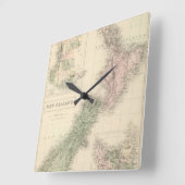 ヴィンテージ地図（1854年） スクエア壁時計 (傾斜)