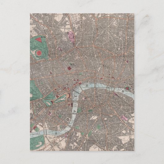 ヴィンテージ地図(1862年) ポストカード (正面)