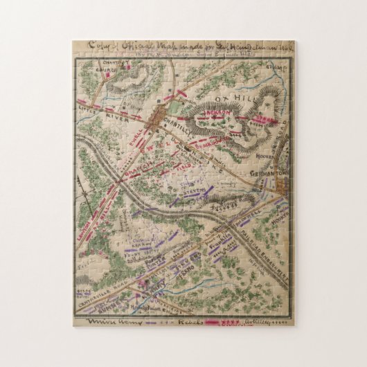 ヴィンテージ地図(1865年) ジグソーパズル (縦)