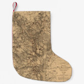ヴィンテージ地図（1865年） スモールクリスマスストッキング (正面)