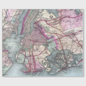 ヴィンテージ地図（1880年） ラッピングペーパー (フラット)