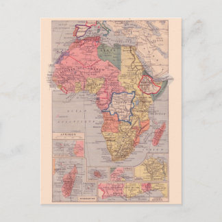 ヴィンテージ地図, 1920,アフリカ ポストカード