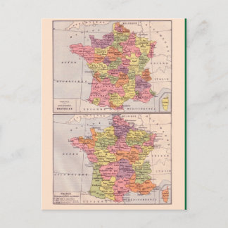 ヴィンテージ地図, 1920,フランス ポストカード
