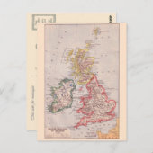 ヴィンテージ地図， 1920,素晴らしイギリスとアイルランド ポストカード (正面/裏面)