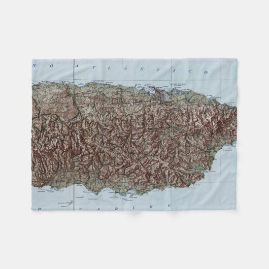 ヴィンテージ地図（1952年） フリースブランケット (正面(横))