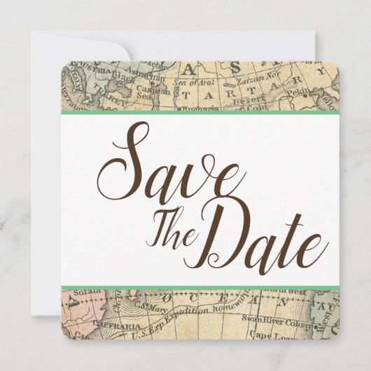 ヴィンテージ地図 Save The Date セーブザデート (正面)