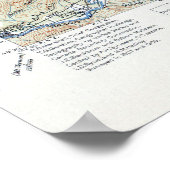 ヴィンテージ地形図山ベイカー ポスター (角)