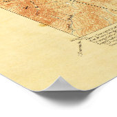 ヴィンテージ地形山マーシーニューヨークの地図 ポスター (角)