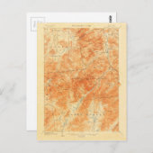 ヴィンテージ地形山マーシーニューヨークの地図 ポストカード (正面/裏面)