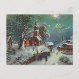 ヴィンテージ地方クリスマスイブ絵画ジャンル シーズンポストカード
