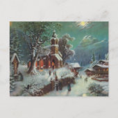 ヴィンテージ地方クリスマスイブ絵画ジャンル シーズンポストカード (正面)