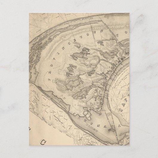 ヴィンテージ地方地図（1836年） ポストカード (正面)