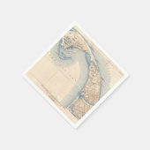 ヴィンテージ地方都市ケープコッドマサチューセッツ州調査 スタンダードカクテルナプキン (角)