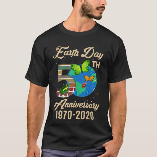 ヴィンテージ地球の日2020年50周年気候 Tシャツ (正面)