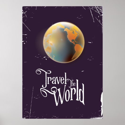 ヴィンテージ地球ポスター 世界を旅しよう ポスター (正面)