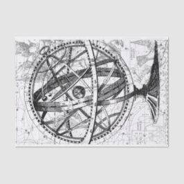 ヴィンテージ地球儀レトロ地図白黒 薄葉紙