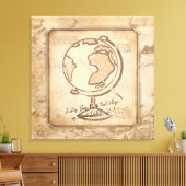 ヴィンテージ地球。地理と歴史先生ギフト キャンバスプリント (インサイチュ (リビング))