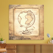 ヴィンテージ地球。地理と歴史先生ギフト キャンバスプリント (インサイチュ (リビング))