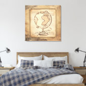 ヴィンテージ地球。地理と歴史先生ギフト キャンバスプリント (インサイチュ (寝室))