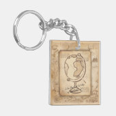 ヴィンテージ地球。地理と歴史先生ギフト キーホルダー (正面左)