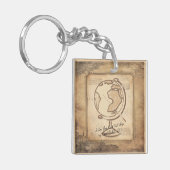 ヴィンテージ地球。地理と歴史先生ギフト キーホルダー (正面左)