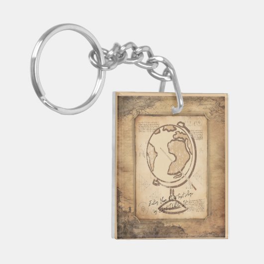 ヴィンテージ地球。地理と歴史先生ギフト キーホルダー (正面左)