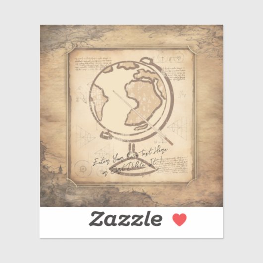 ヴィンテージ地球。地理と歴史先生ギフト シール (シート)