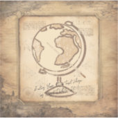 ヴィンテージ地球。地理と歴史先生ギフト シール (正面)