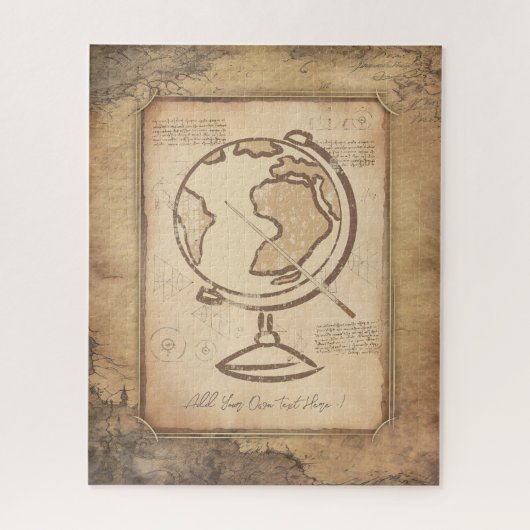 ヴィンテージ地球。地理と歴史先生ギフト ジグソーパズル (縦)