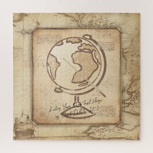 ヴィンテージ地球。地理と歴史先生ギフト ジグソーパズル (縦)