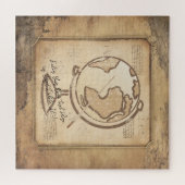 ヴィンテージ地球。地理と歴史先生ギフト ジグソーパズル (横)