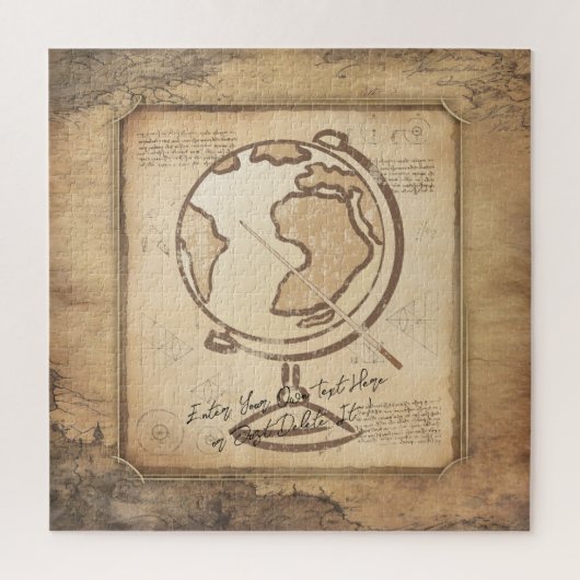 ヴィンテージ地球。地理と歴史先生ギフト ジグソーパズル (縦)