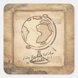 ヴィンテージ地球。地理と歴史先生ギフト スクエアシール