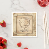 ヴィンテージ地球。地理と歴史先生ギフト スタンダードカクテルナプキン (インサイチュ)