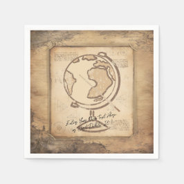 ヴィンテージ地球。地理と歴史先生ギフト スタンダードカクテルナプキン