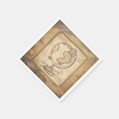 ヴィンテージ地球。地理と歴史先生ギフト スタンダードカクテルナプキン (角)