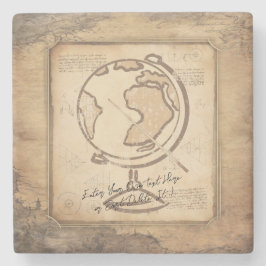ヴィンテージ地球。地理と歴史先生ギフト ストーンコースター