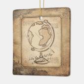 ヴィンテージ地球。地理と歴史先生ギフト セラミックオーナメント (左)