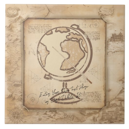 ヴィンテージ地球。地理と歴史先生ギフト タイル (正面)