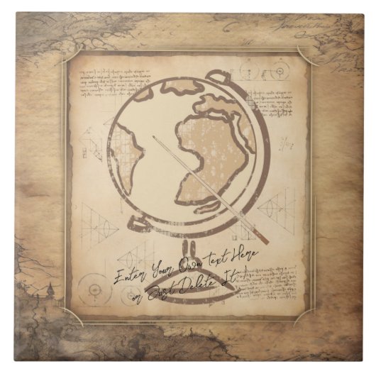 ヴィンテージ地球。地理と歴史先生ギフト タイル (正面)