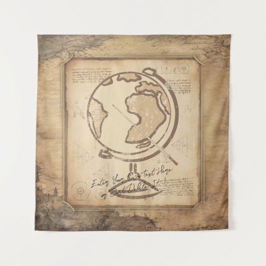 ヴィンテージ地球。地理と歴史先生ギフト タペストリー (正面)