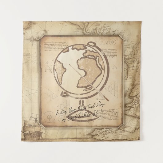 ヴィンテージ地球。地理と歴史先生ギフト タペストリー (正面)