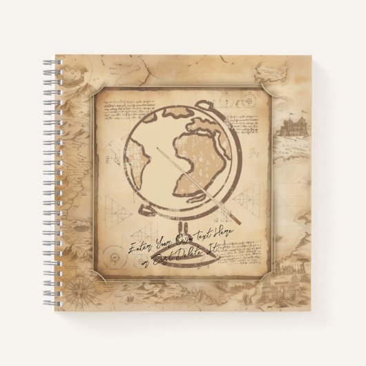 ヴィンテージ地球。地理と歴史先生ギフト ノートブック (正面)