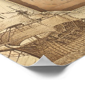 ヴィンテージ地球。地理と歴史先生ギフト ポスター (角)