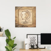 ヴィンテージ地球。地理と歴史先生ギフト ポスター (ホームオフィス)